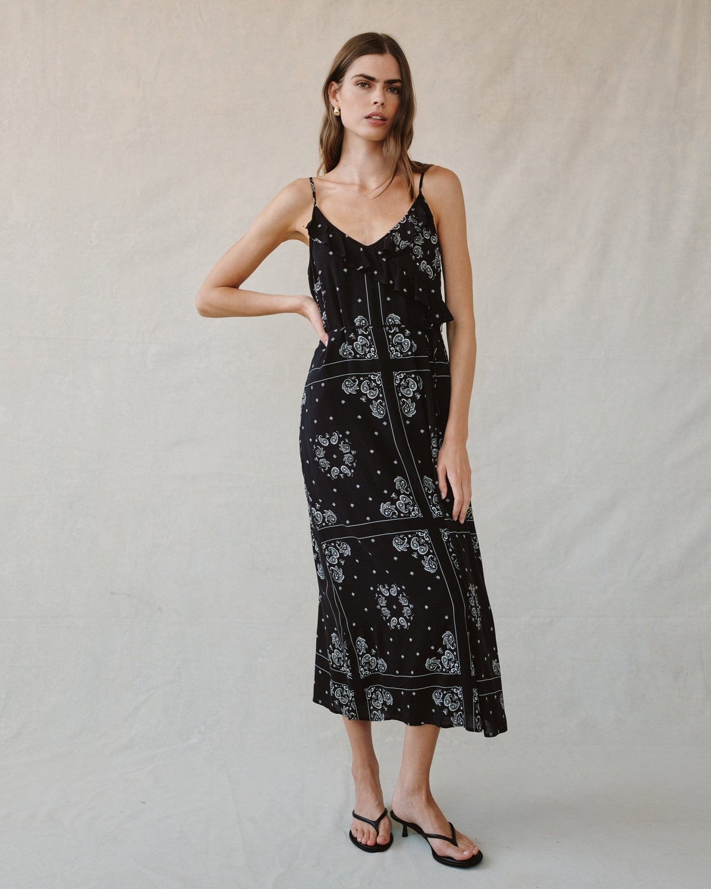 Bella DahlRuffle Cami Midi Dress - Bandana PrintDresses