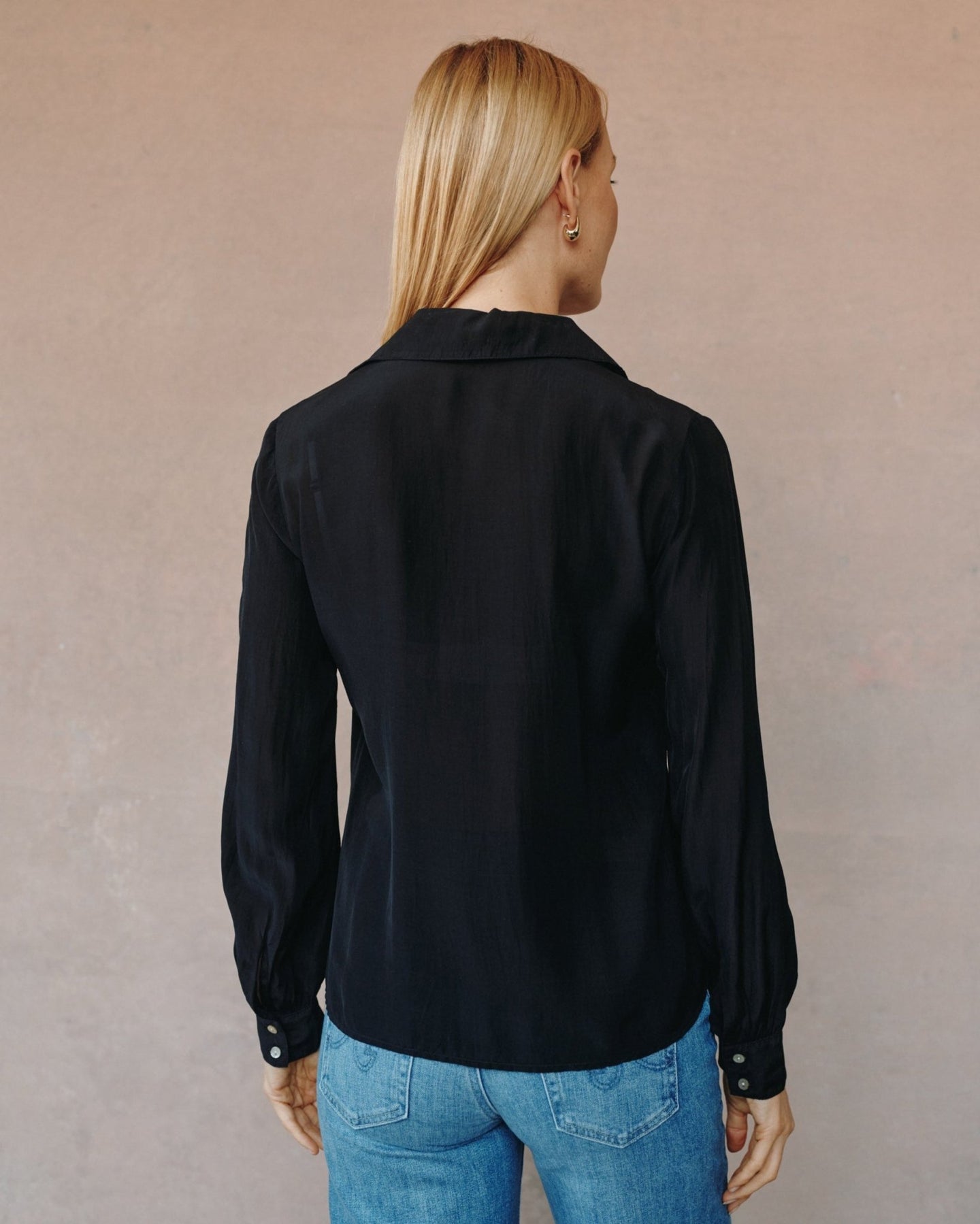 Bella DahlRuffle Front Shirt - BlackTops