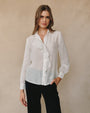 Bella DahlRuffle Front Shirt - Sheer IvoryTops