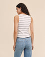 Bella DahlRuffle Hem Knitted Vest - Garden Party StripeTops
