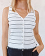 Bella DahlRuffle Hem Knitted Vest - Garden Party StripeTops
