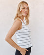 Bella DahlRuffle Hem Knitted Vest - Garden Party StripeTops