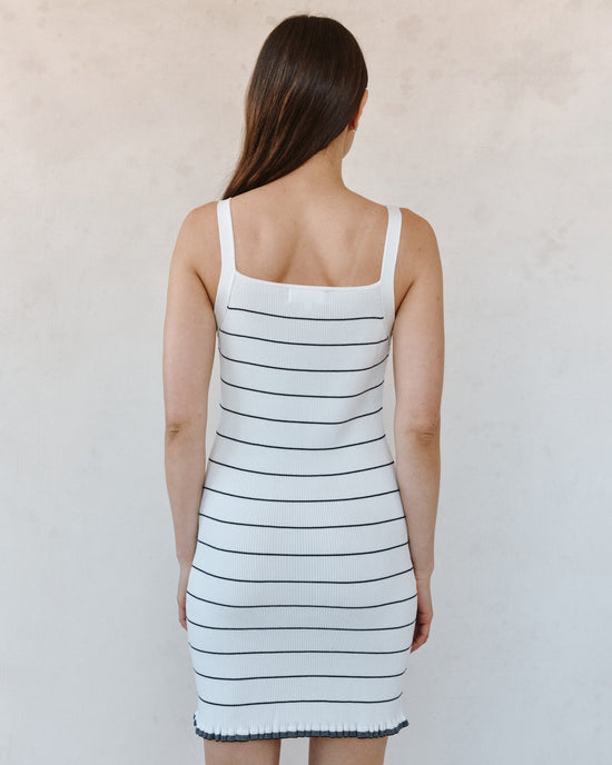 Bella Dahl Ruffle Hem Sleeveless Knitted Dress - Garden Party Stripe View 2