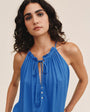 Bella DahlRuffle Neck Halter - Blue LagoonTops