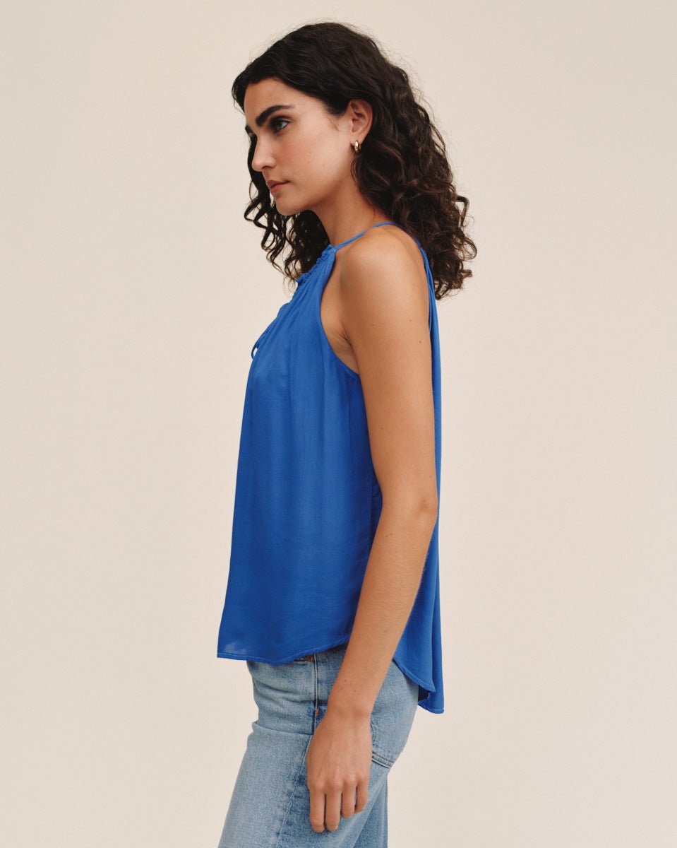 Bella DahlRuffle Neck Halter - Blue LagoonTops