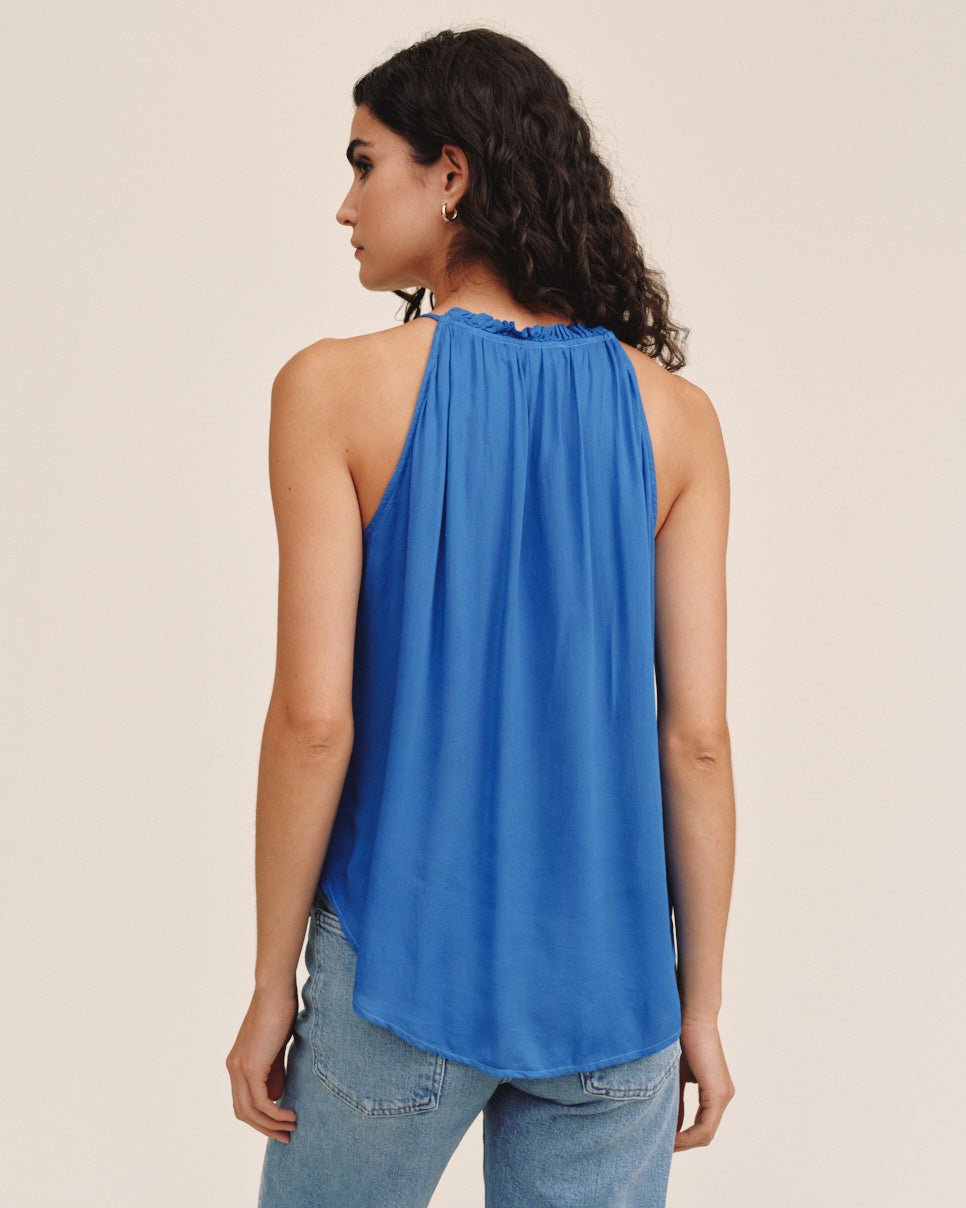 Bella DahlRuffle Neck Halter - Blue LagoonTops