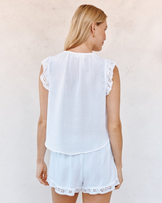 Bella Dahl Ruffle Sleeve Top - White View 2