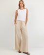 Bella DahlRuffle Waist Wide Leg Pant - Linen SandPants