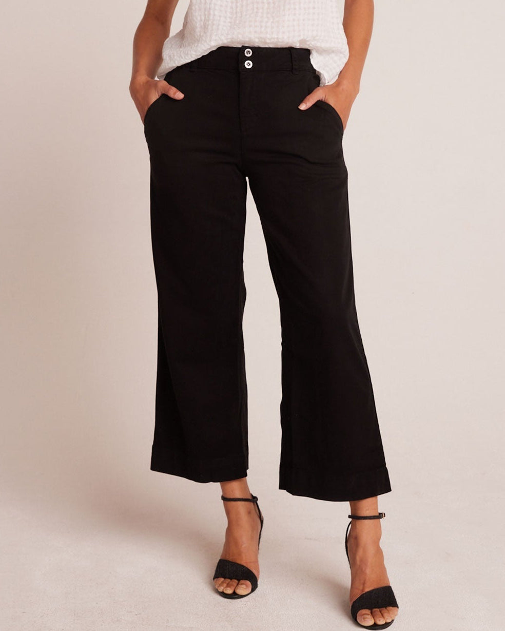 Saige Wide Leg Crop Black