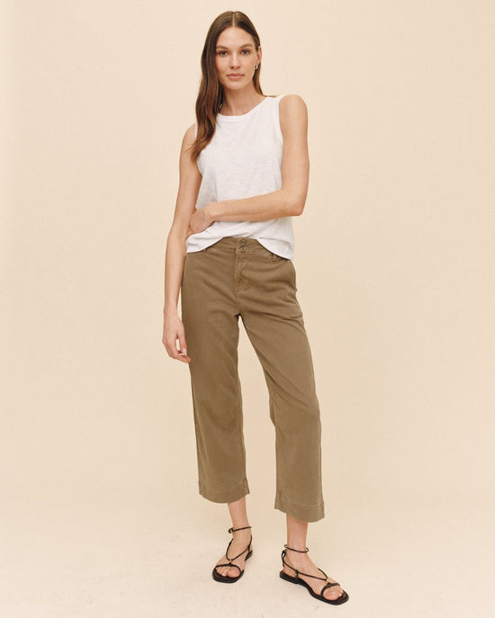 Bella Dahl Saige - Wide Leg Crop - Cypress Green