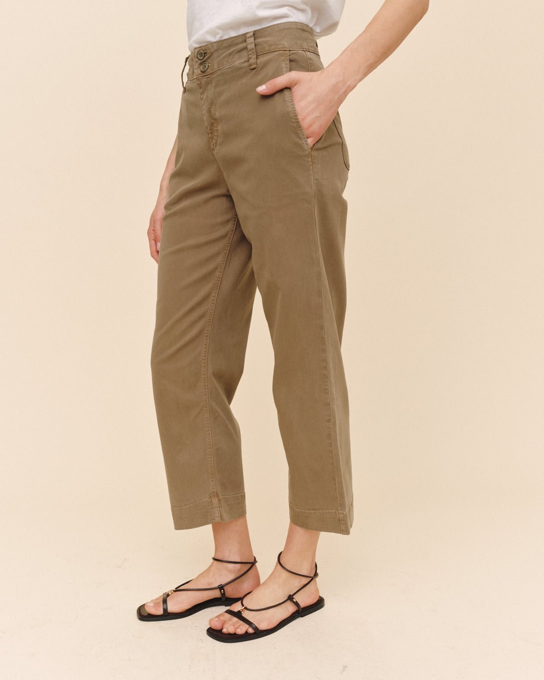 Bella DahlSaige - Wide Leg Crop - Cypress GreenPants