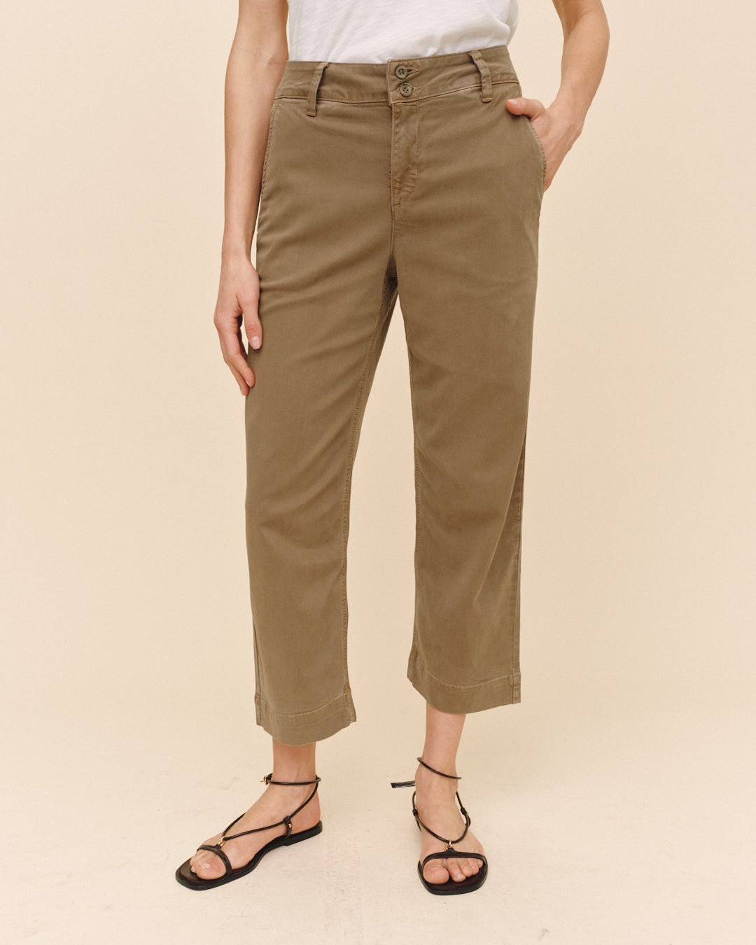 Bella DahlSaige - Wide Leg Crop - Cypress GreenPants
