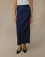 Bella DahlSatin Side Slit Bias Maxi Skirt - Eclipse BlueSkirts