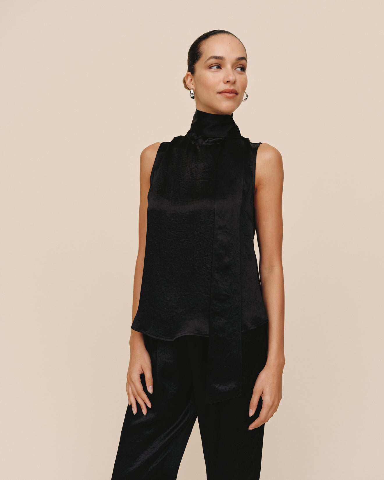 Scarf Neck Blouse - Black – Bella Dahl