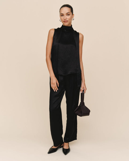 Bella Dahl Scarf Neck Blouse - Black