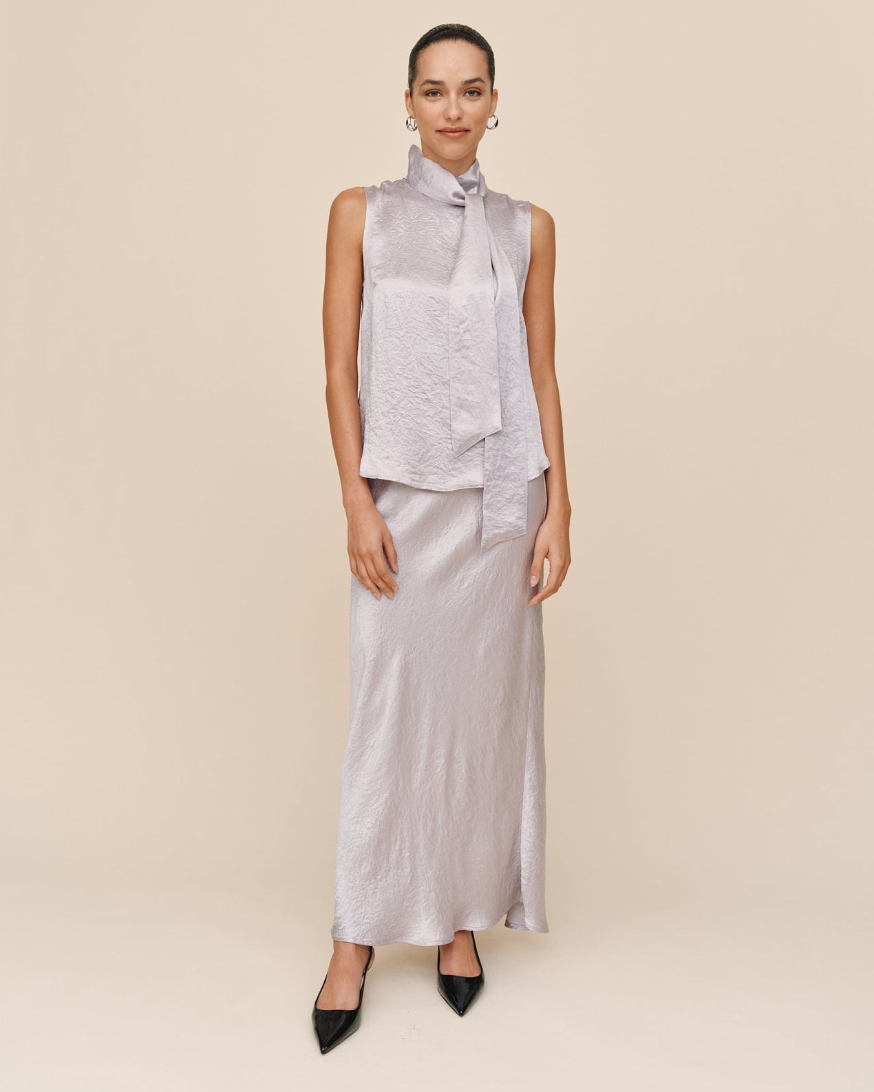 Bella DahlScarf Neck Blouse - SilverTops