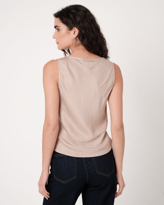 Bella Dahl Scoop Neck Tank - Field Khaki View 2