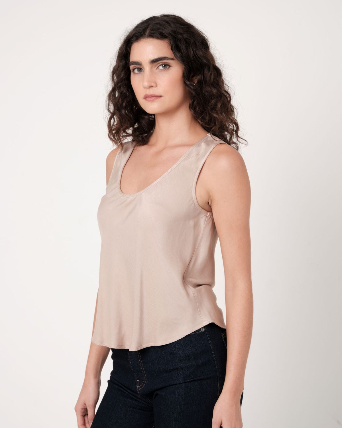 Bella DahlScoop Neck Tank - Field KhakiTops