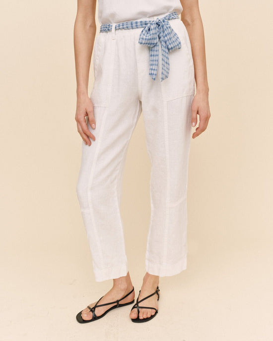 Bella Dahl Seam Pant With Printed Sash - White View 2