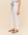 Bella DahlSeam Pant With Printed Sash - WhitePants