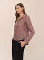 Bella DahlSeamed Button Down Shirt - Vintage Plum StripeTops