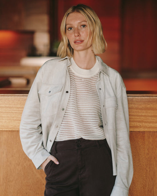 Bella Dahl Seamed Pocket Shacket - Panna Cotta