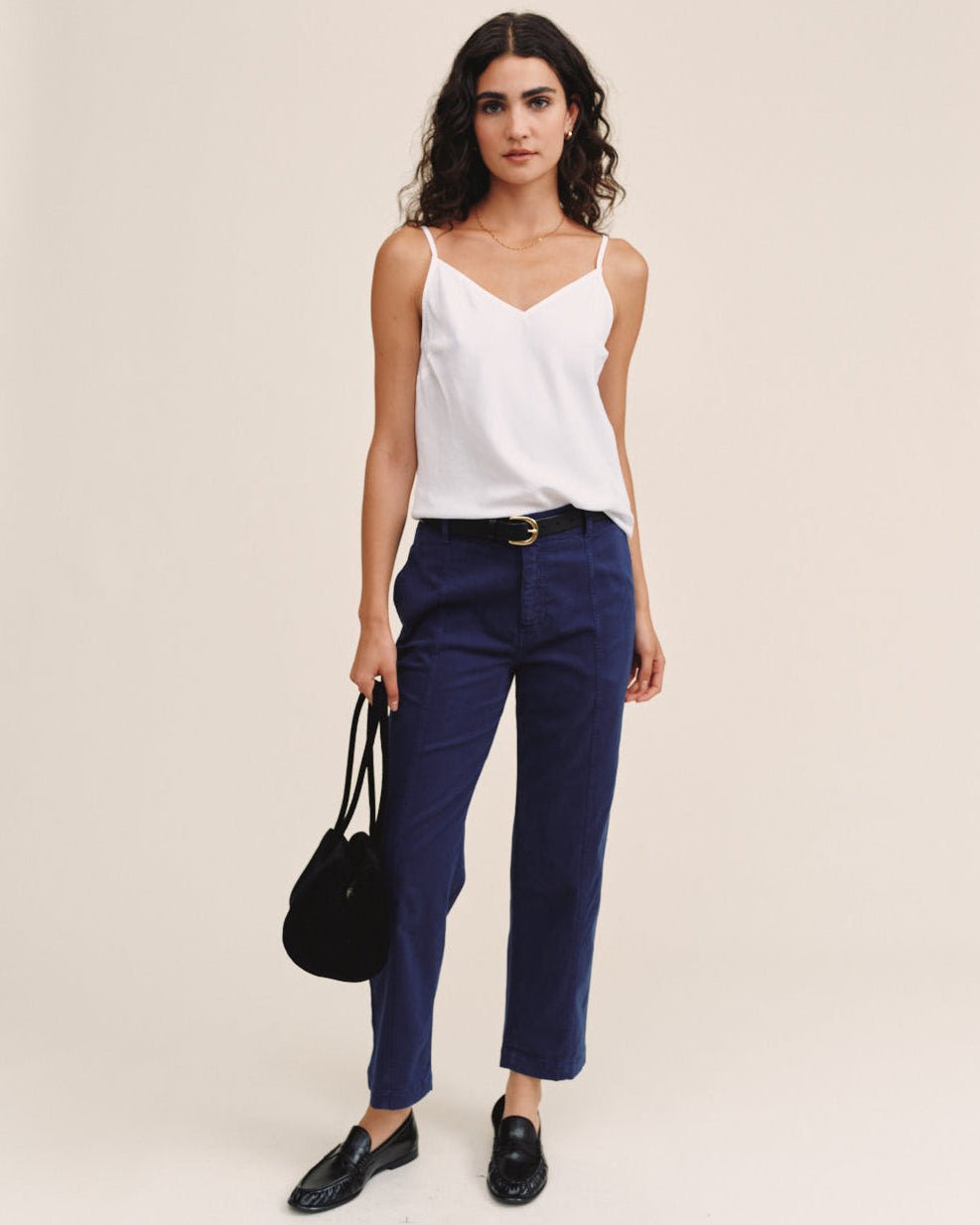 Bella DahlSeamed Soft Barrel With Elastic Back - Cobalt BayPants