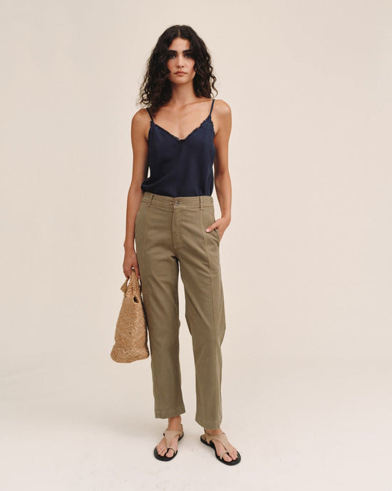 Bella Dahl Seamed Soft Barrel With Elastic Back - Cypress Green