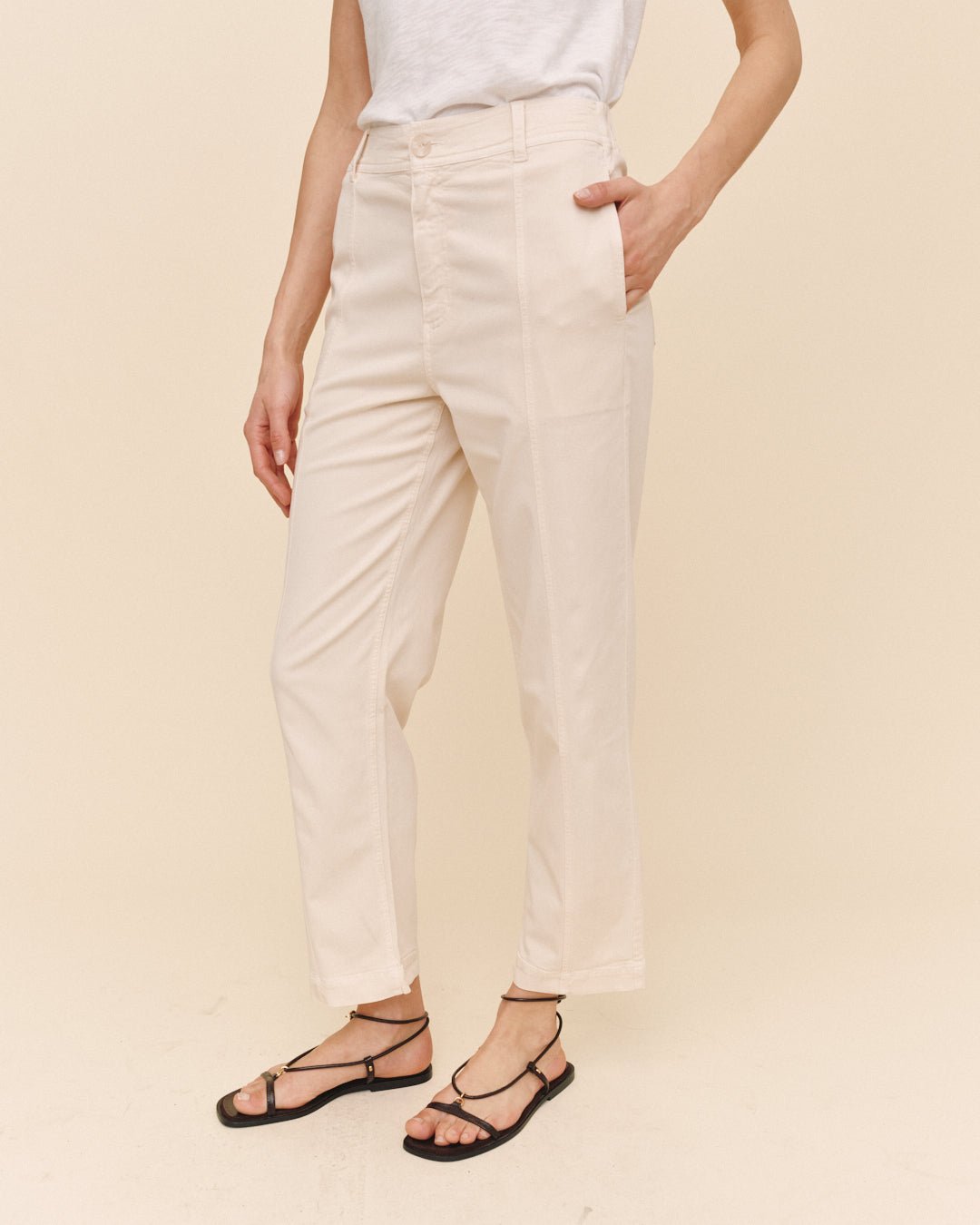 Bella DahlSeamed Soft Barrel With Elastic Back - Lime StonePants