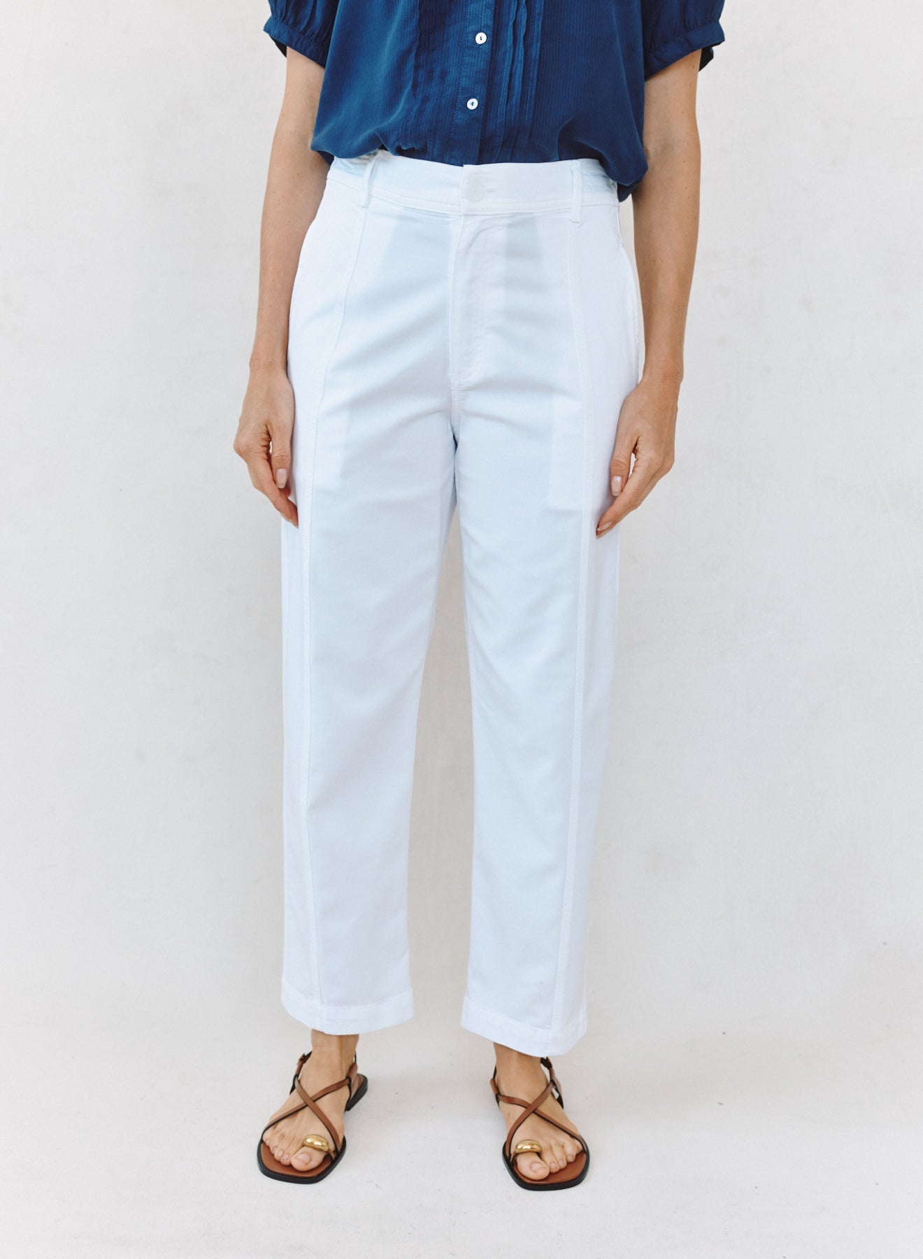 Bella DahlSeamed Soft Barrel With Elastic Back - WhitePants