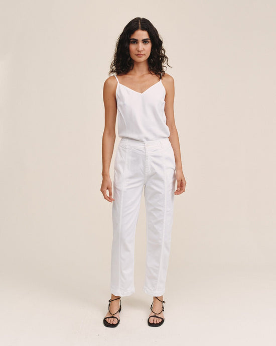 Bella Dahl Seamed Soft Barrel With Elastic Back - White