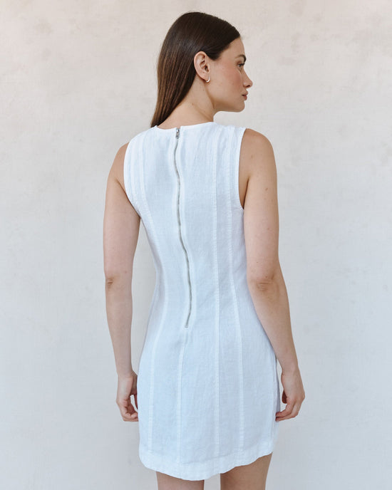 Bella Dahl Seamed Zip Back Mini Dress - White View 2