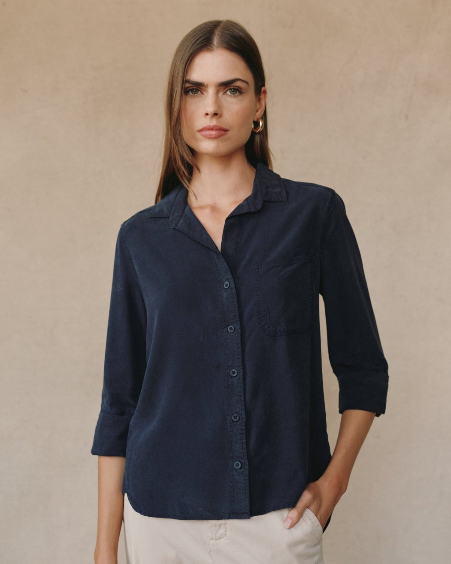 Bella DahlShirt Tail Button Down - Endless SeaTops