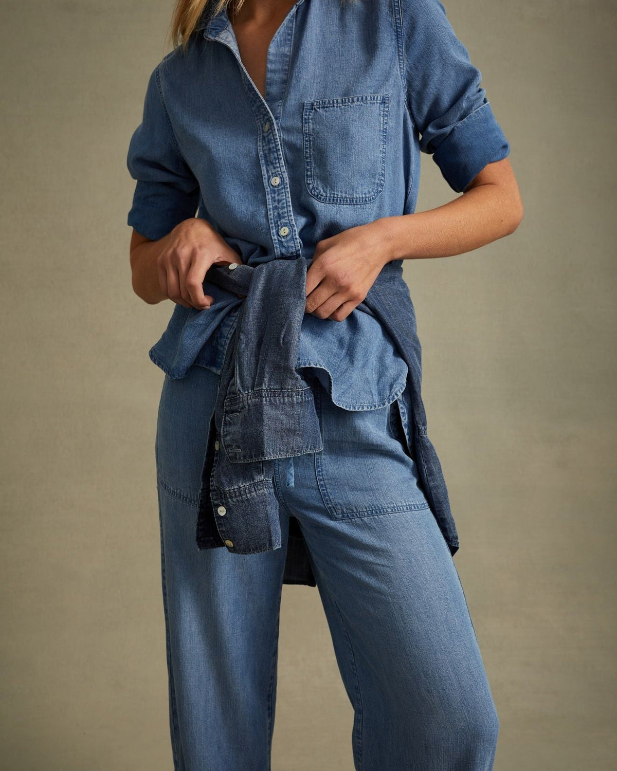 Bella DahlShirt Tail Button Down - Indigo Harbor WashTops