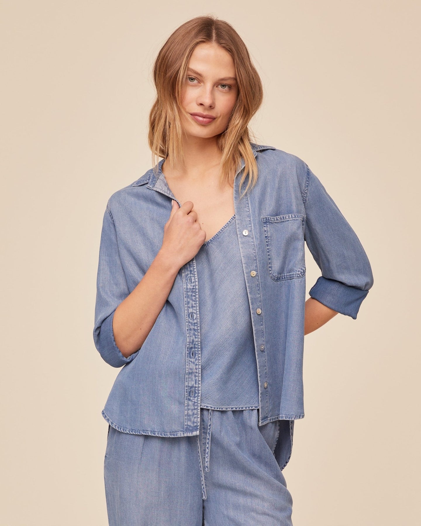Bella DahlShirt Tail Button Down - Indigo Harbor WashTops