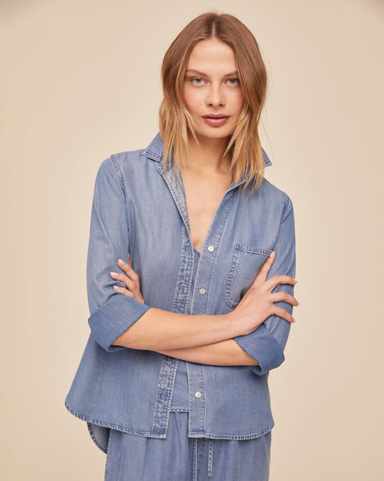 Bella Dahl Shirt Tail Button Down - Indigo Harbor Wash