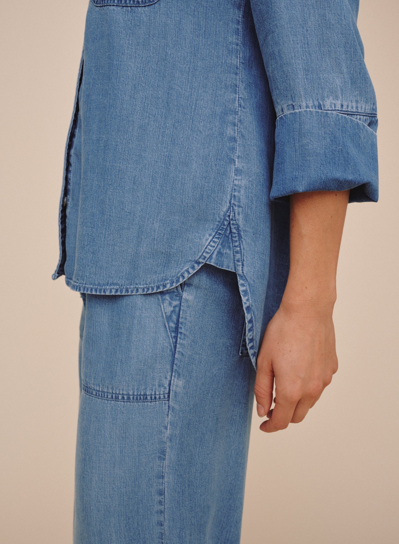 Bella DahlShirt Tail Button Down - Indigo Harbor WashTops
