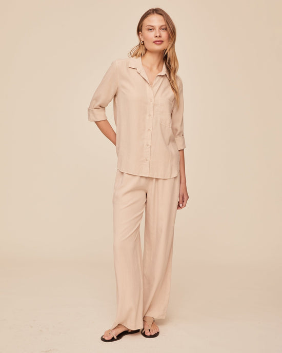 Bella Dahl Shirt Tail Button Down - Linen Sand