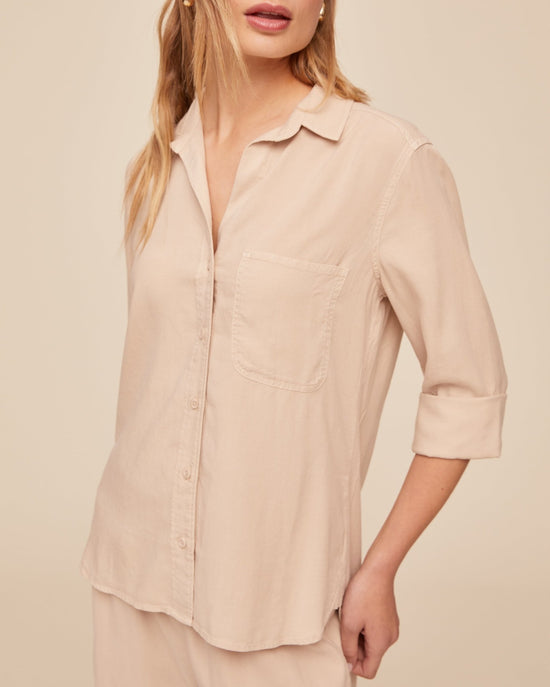 Bella Dahl Shirt Tail Button Down - Linen Sand View 2
