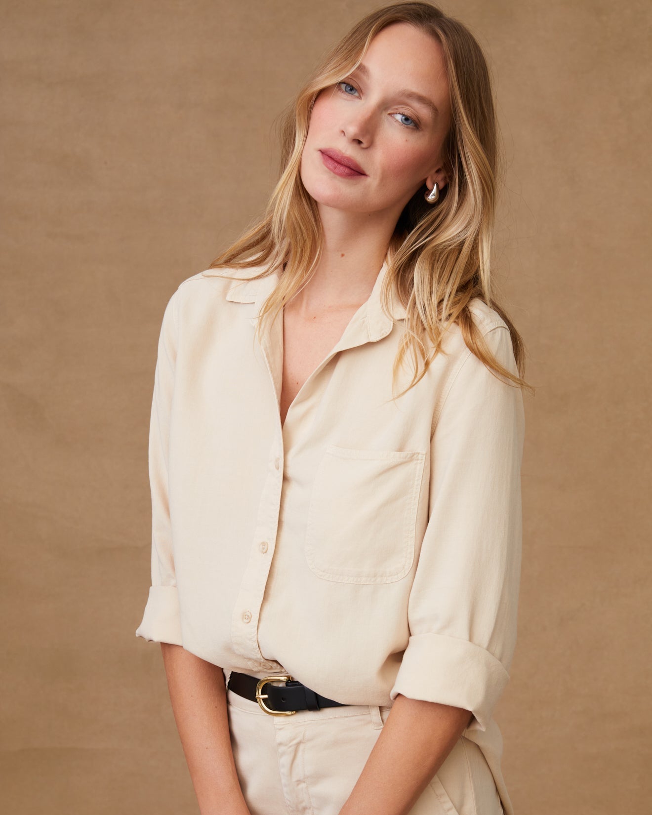 Bella DahlShirt Tail Button Down - Moon StoneTops