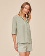 Bella DahlShirt Tail Button Down - Oasis GreenTops