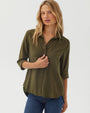 Bella DahlShirt Tail Button Down - Olive NightTops