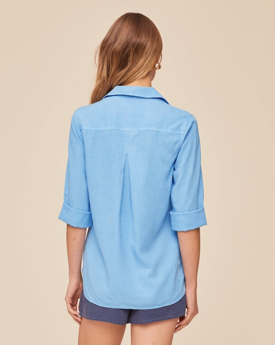 Bella Dahl Shirt Tail Button Down - Tidal Blue View 2