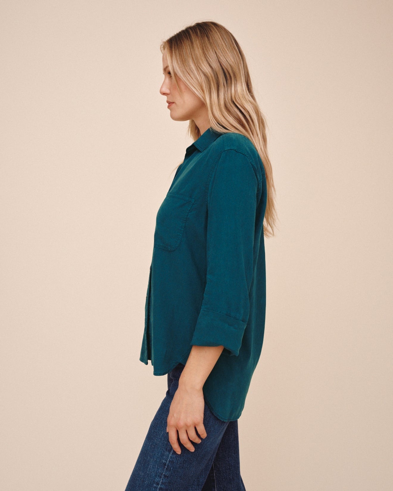Bella DahlShirt Tail Button Down - Twilight TealTops
