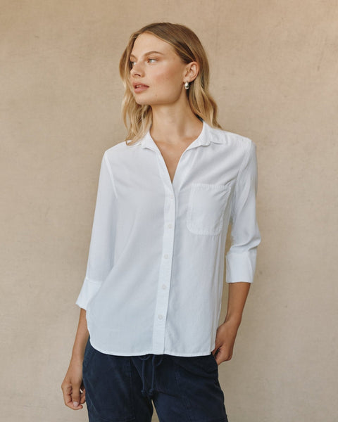 Shirt Tail Button Down | White | L