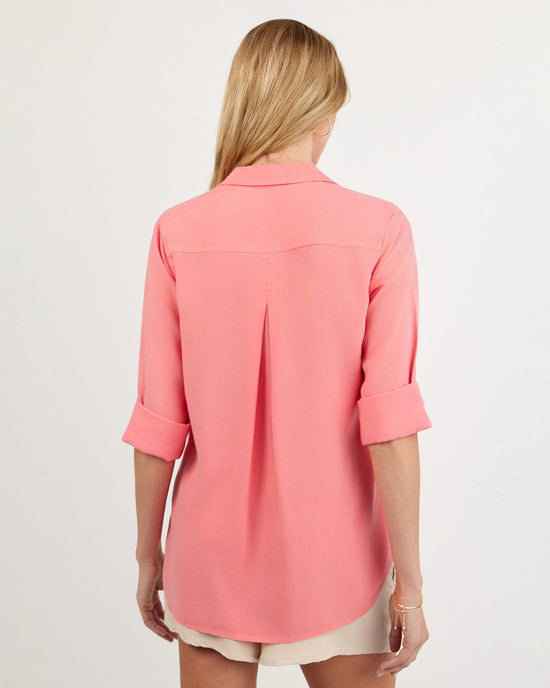 Bella Dahl Shirt Tail Button Down - Wild Coral View 2