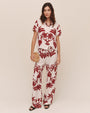 Bella DahlShort Sleeve Camp Shirt - Island Damask PrintTops