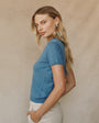 Bella DahlShort Sleeve Crew Neck Knit Top - Hudson BlueTops