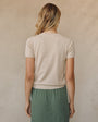 Bella DahlShort Sleeve Crew Neck Knit Top - Sable SandTops