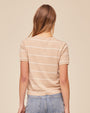 Bella DahlShort Sleeve Crew Neck Knit Top - Sand Bar StripeTops